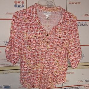 CDPetites Size PM Pink and Yellow Patterned Top (SKU 633)